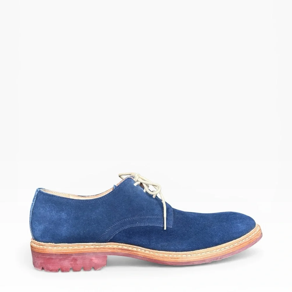 Beckett Simonon Blue Suede Derby Shoes | Lug Sole | Size 12 | Good Condition - Picture 8 of 13